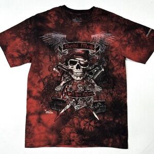The Mountain T-Shirt Men’s Small Pirate Skull Dead Men Tell No Tales Tie-Dye